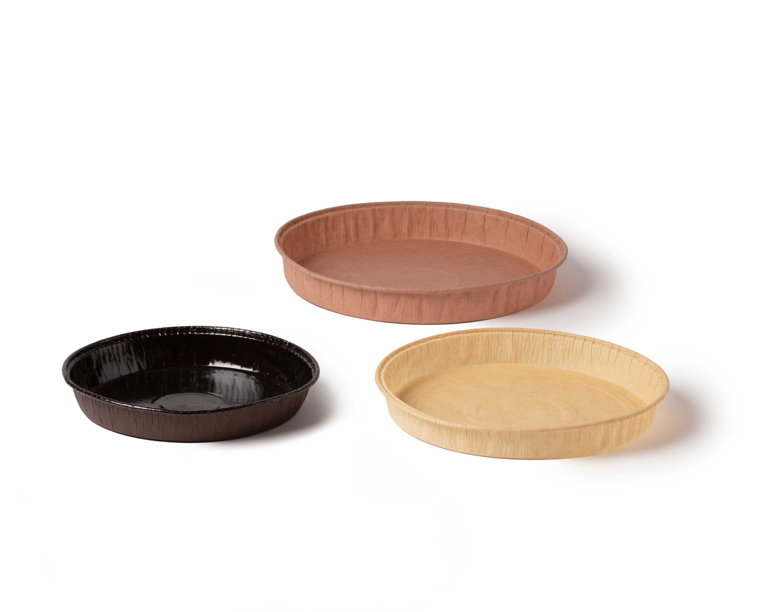 Round rolled rim baking trays